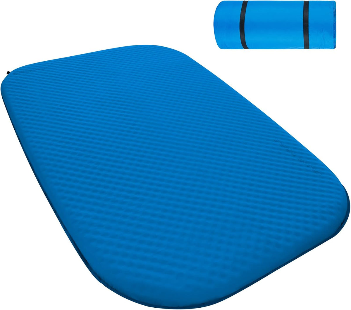 Self Inflating Insulated Camping Sleeping Pad Blue Y73158