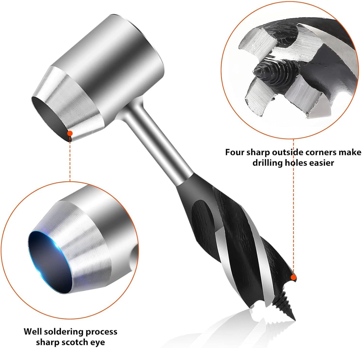Hand Auger Drill Wrench with Scotch Eye Wood Drill Peg and Manual Hole Maker O606