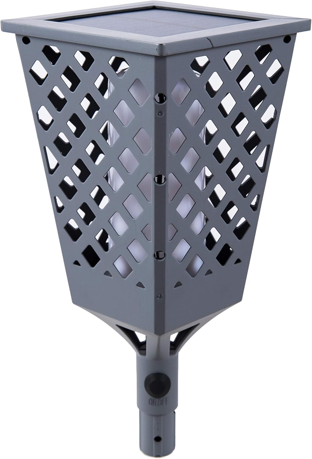 Solar Torch Lights with Flickering Flame, 96 LED Waterproof Grey Y36578