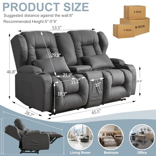 Beige RV Loveseat Recliner Sofa D511