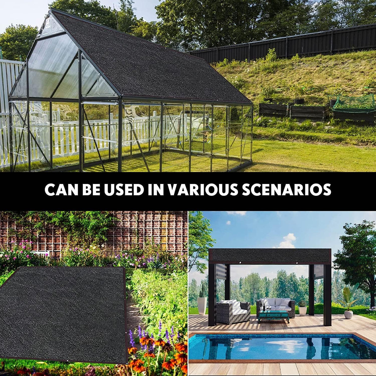 10 x 10 Feet Mesh Shade Panel with Grommets Dog Kennel Cover Y29310
