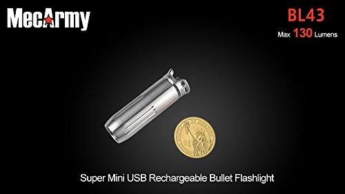 Titanium 130 Lumen Rechargeable Keychain Flashlight C2575