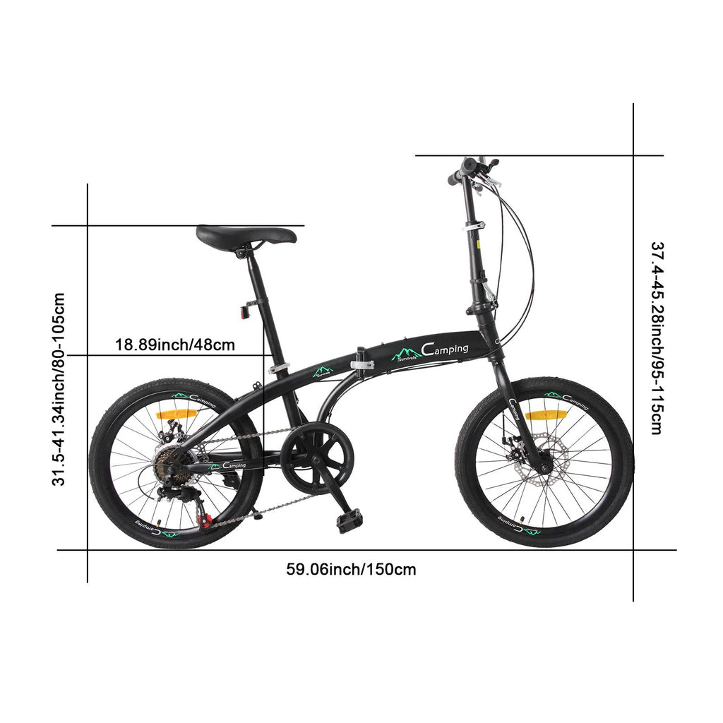 Black 7 Speed Folding Bike S26021