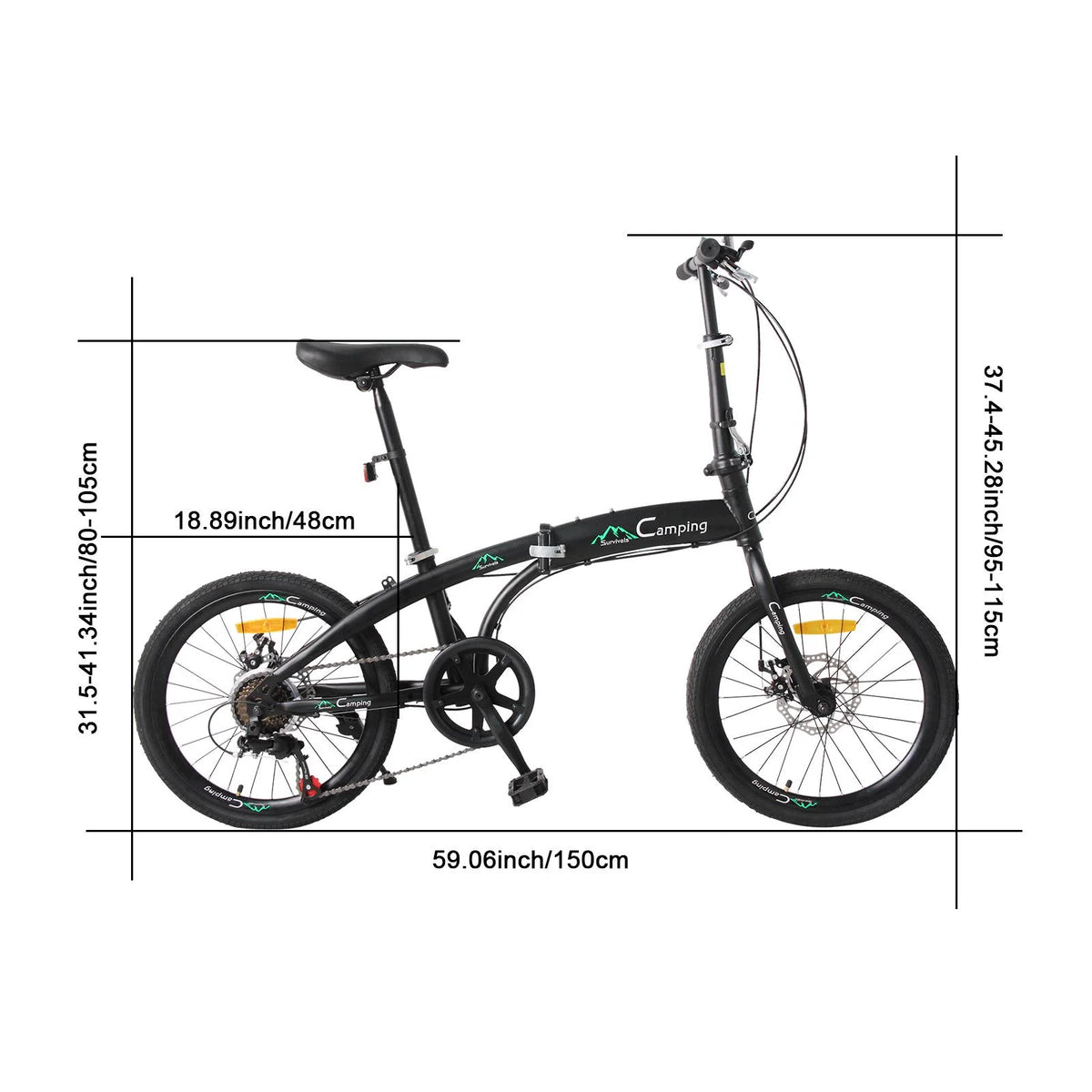 Black 7 Speed Folding Bike S26021