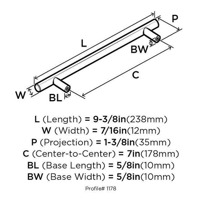 Flat Black Cabinet Pull 10 Pack Y8317