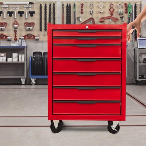6-Drawer Rolling Metal Tool Chest with Wheels and Keyed Locking D952