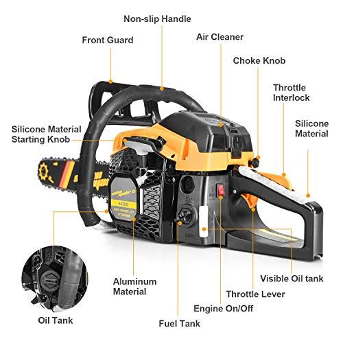 GAS Powered 62cc 2-Cycle 20-inch Chainsaw U829098
