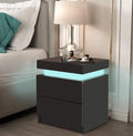 White LED Nightstand with 2 Drawers X7399