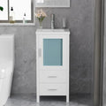 16" Single Sink Bathroom Vanity with Faucet and Drain (White) J112319