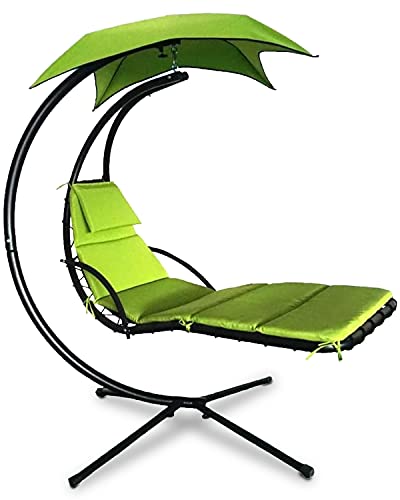 Hammock Chair with Canopy Umbrella and Pillow, 280 LBS Capacity I544572