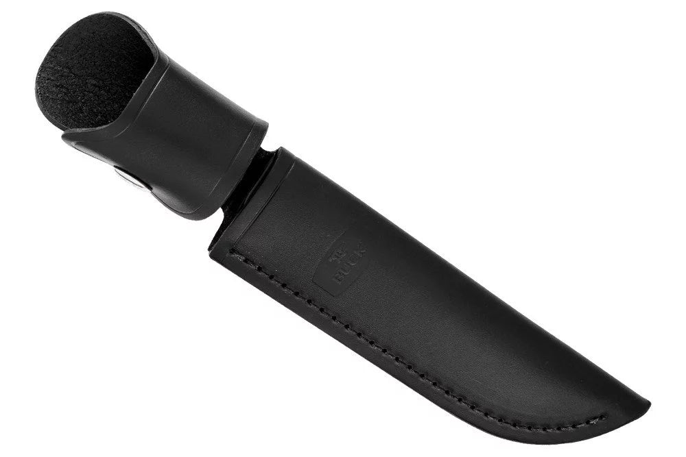 Black Fixed Blade Knife with Leather Sheath T2091