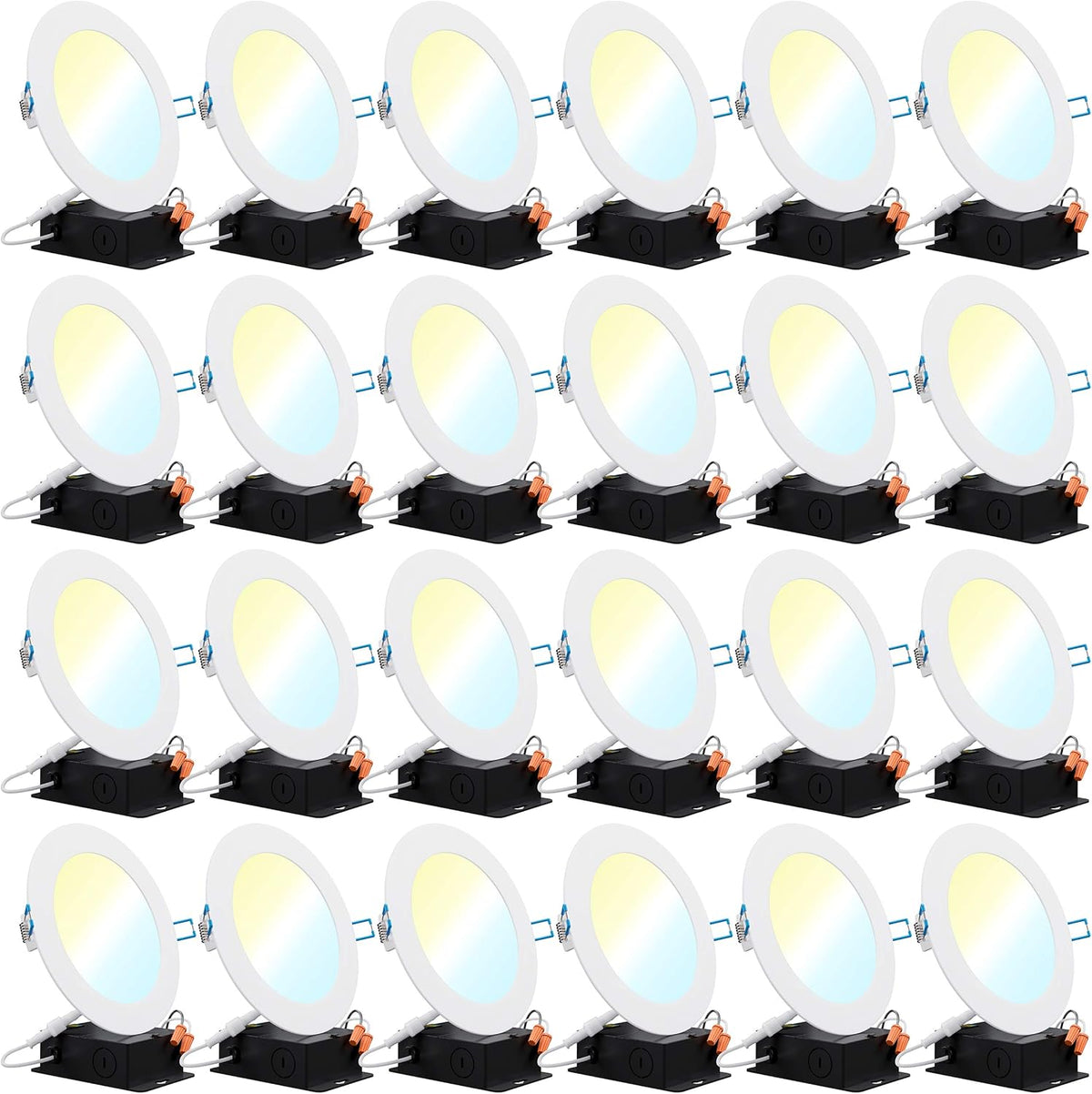 24 Pack 6 Inch LED Recessed Lighting 3000K Dimmable 14W 850 LM Q55295