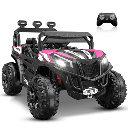 24V 4X4 Ride on Car Truck with Remote Control, 4WD/2WD Switchable Kids UTV, Blue C31702