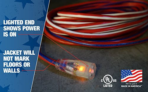 100-Feet 12/3 Extension Cord with Lighted End Z341