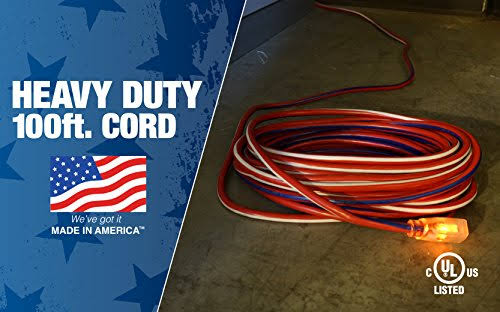 100-Feet 12/3 Extension Cord with Lighted End Z341
