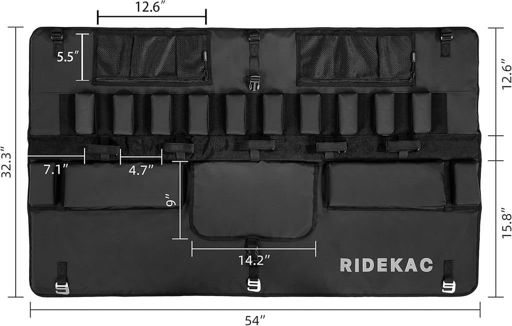 Bike Tailgate Pad with 2 Storage Pockets, 5 Bike Capacity O9535