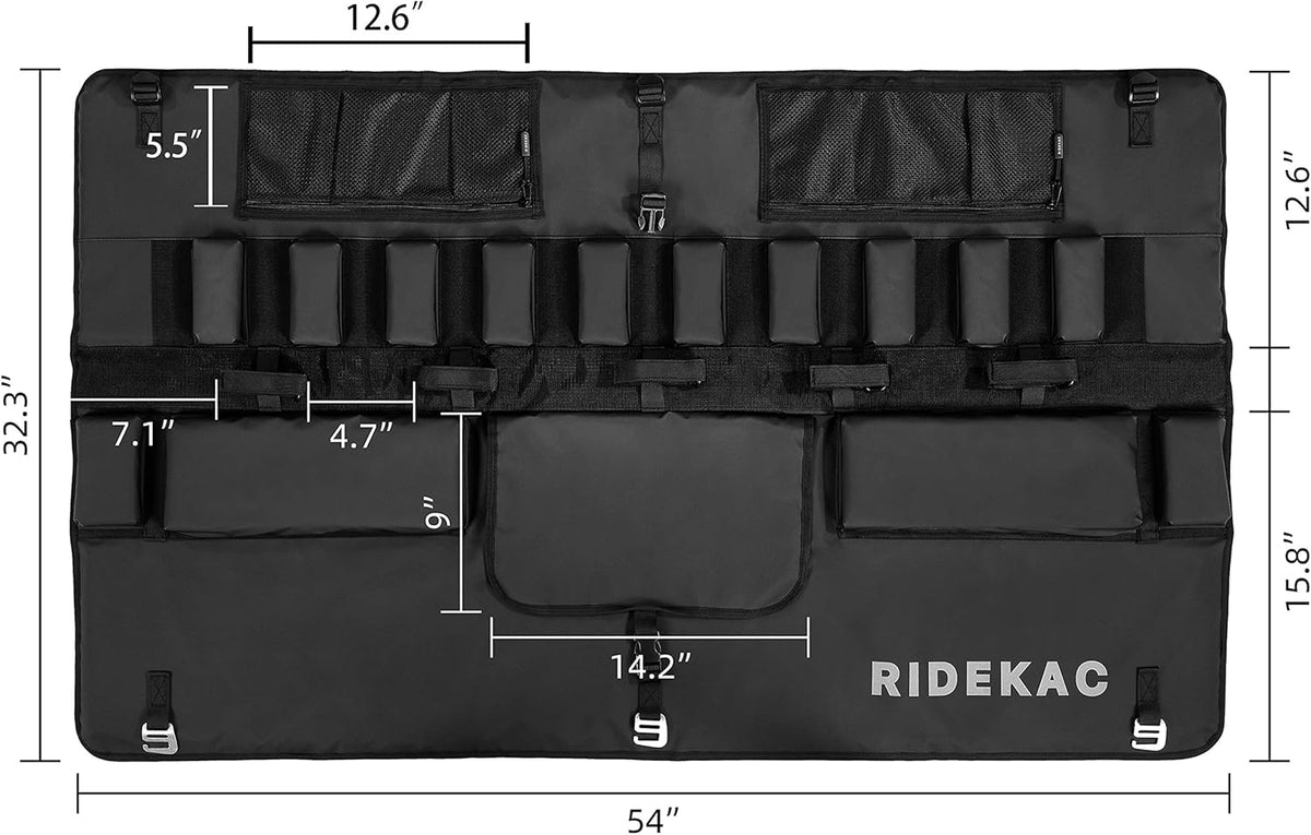 Bike Tailgate Pad with 2 Storage Pockets, 5 Bike Capacity O9535