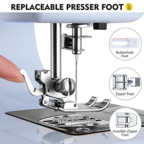 Blue Mini Sewing Machine with 12 Built-in Stitches P3374