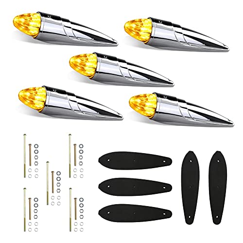5PCS Amber LED Cab Marker Lights for Heavy Duty Truck J791
