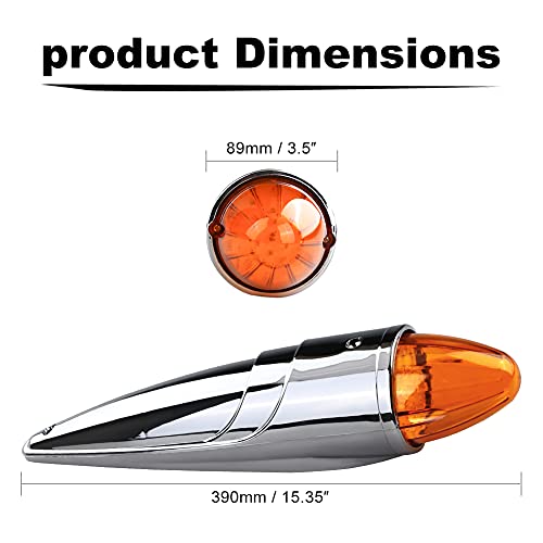 5PCS Amber LED Cab Marker Lights for Heavy Duty Truck J791