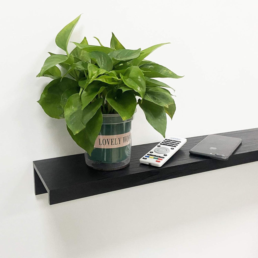 Black Wall Mount Floating Shelf Set of 3 E7471