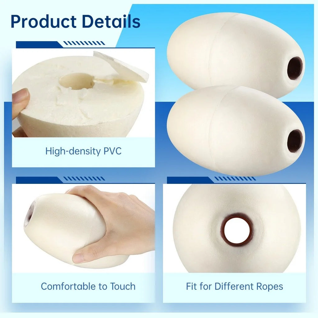 6 PCS Rope Float, 0.7” Hole, 3.5” x 5.5” Oval Water Float J976410