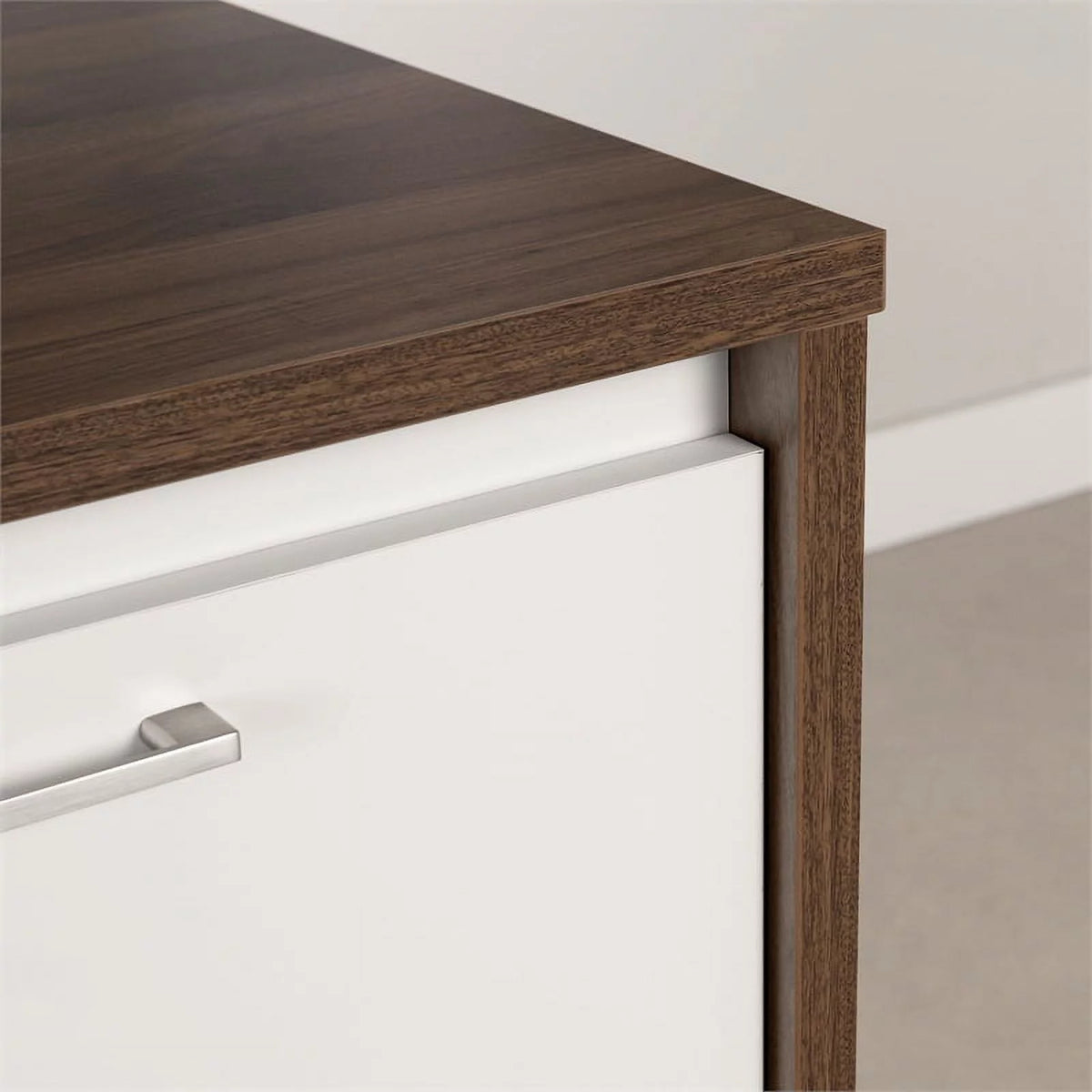 Natural Walnut and White Kitchen Island N7006