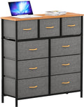 Light Grey 9 Drawer Fabric Dresser S546