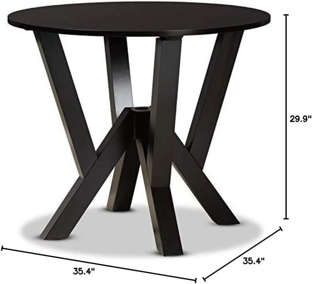 Dark Brown Round Wood Dining Table R747015