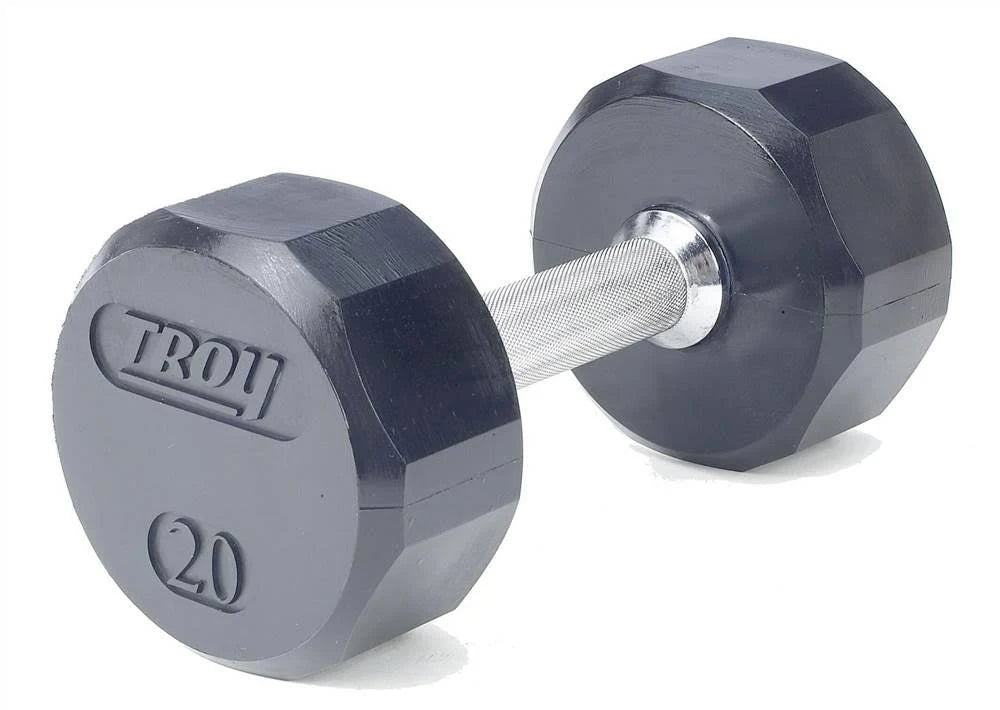 40lb 12-Sided Rubber Encased Dumbbell S212