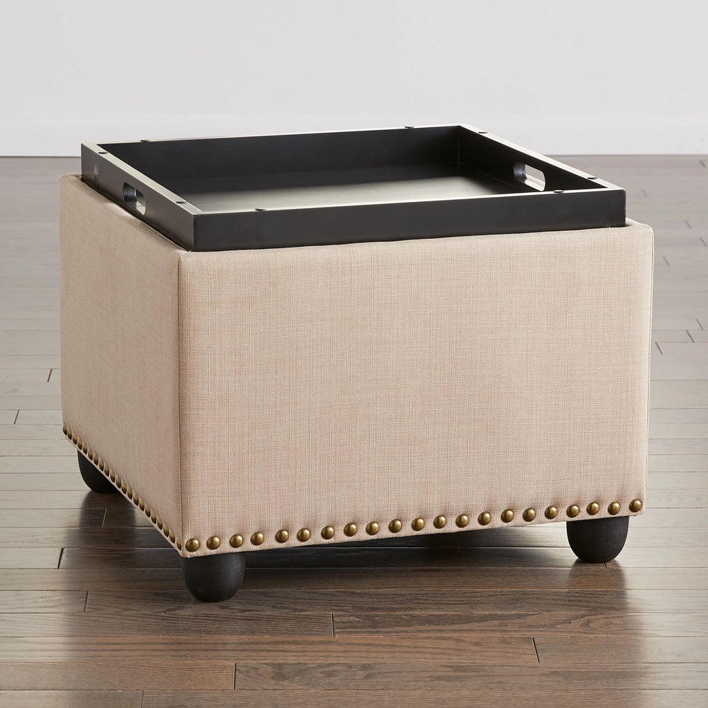 Studded Ottoman With Tray 400 Lb. Capacity N5581