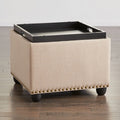 Studded Ottoman With Tray 400 Lb. Capacity N5581