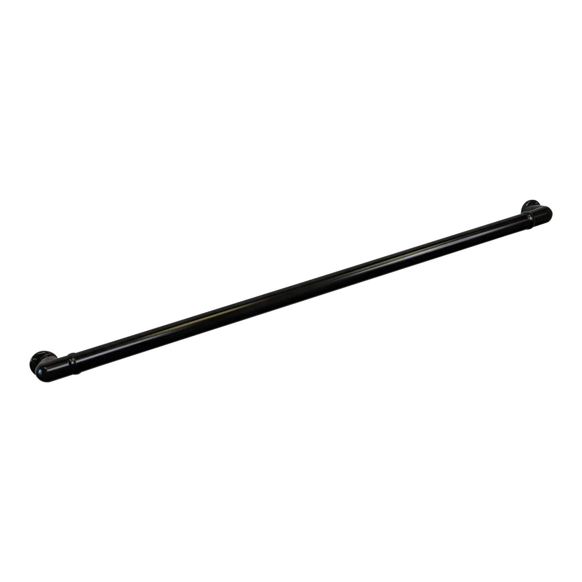 Satin Black Handrail Section with Return, 3' Length O1995