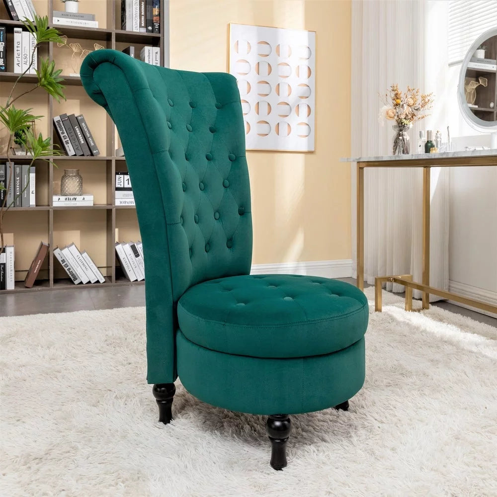 Green Velvet High Back Vanity Chair J996