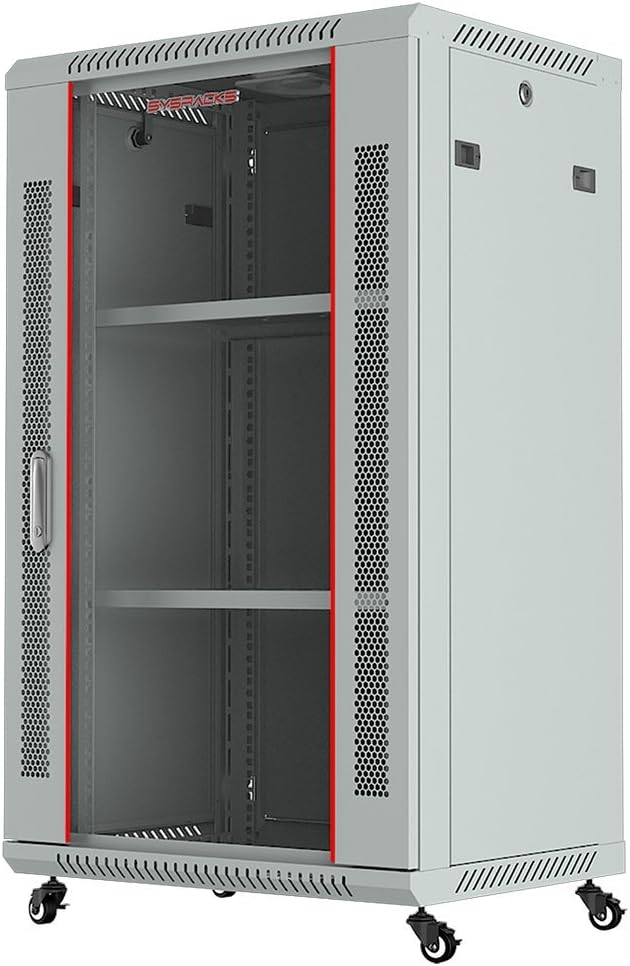 18U Wall Mount Gray IT Network Server Rack Cabinet Enclosure 24 Inch Depth O691