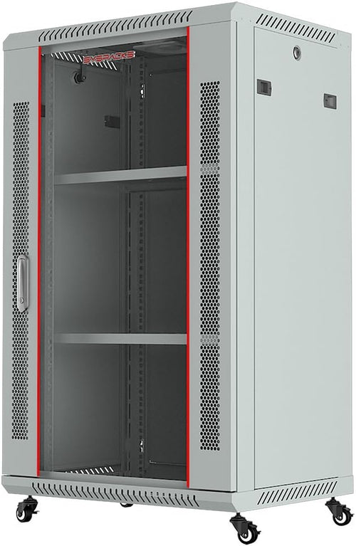 18U Wall Mount Gray IT Network Server Rack Cabinet Enclosure 24 Inch Depth O691