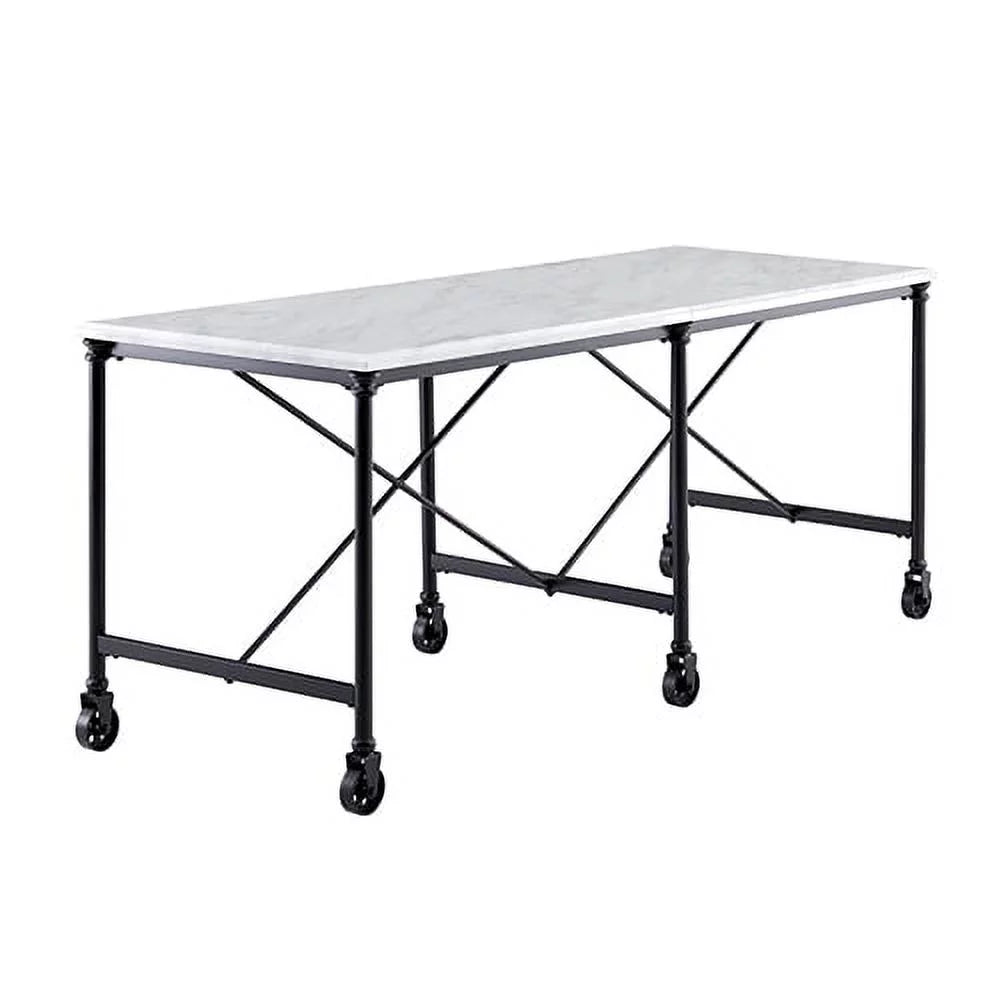 Faux Stone Rolling Kitchen Island L9090