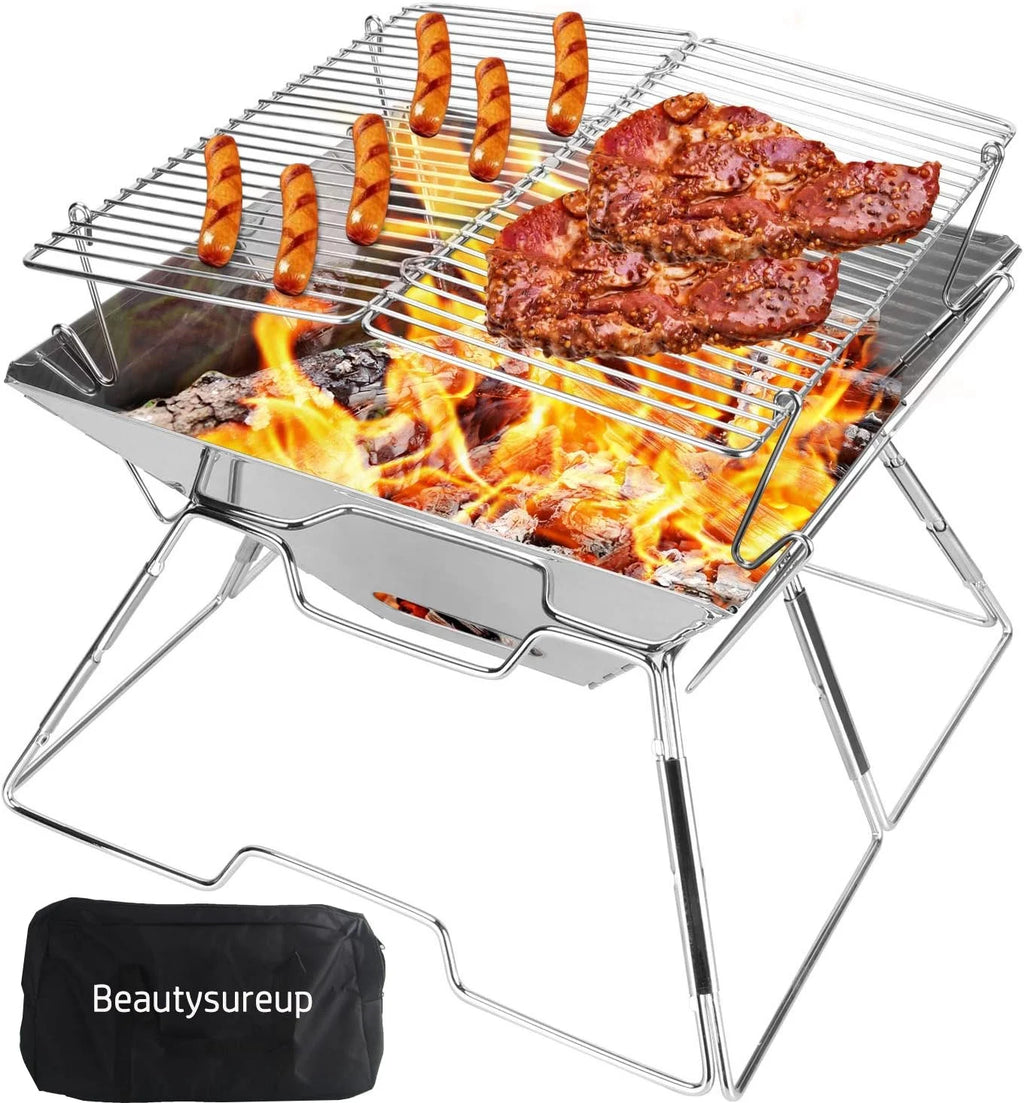 Charcoal Folding Stainless Steel BBQ Grill E182515