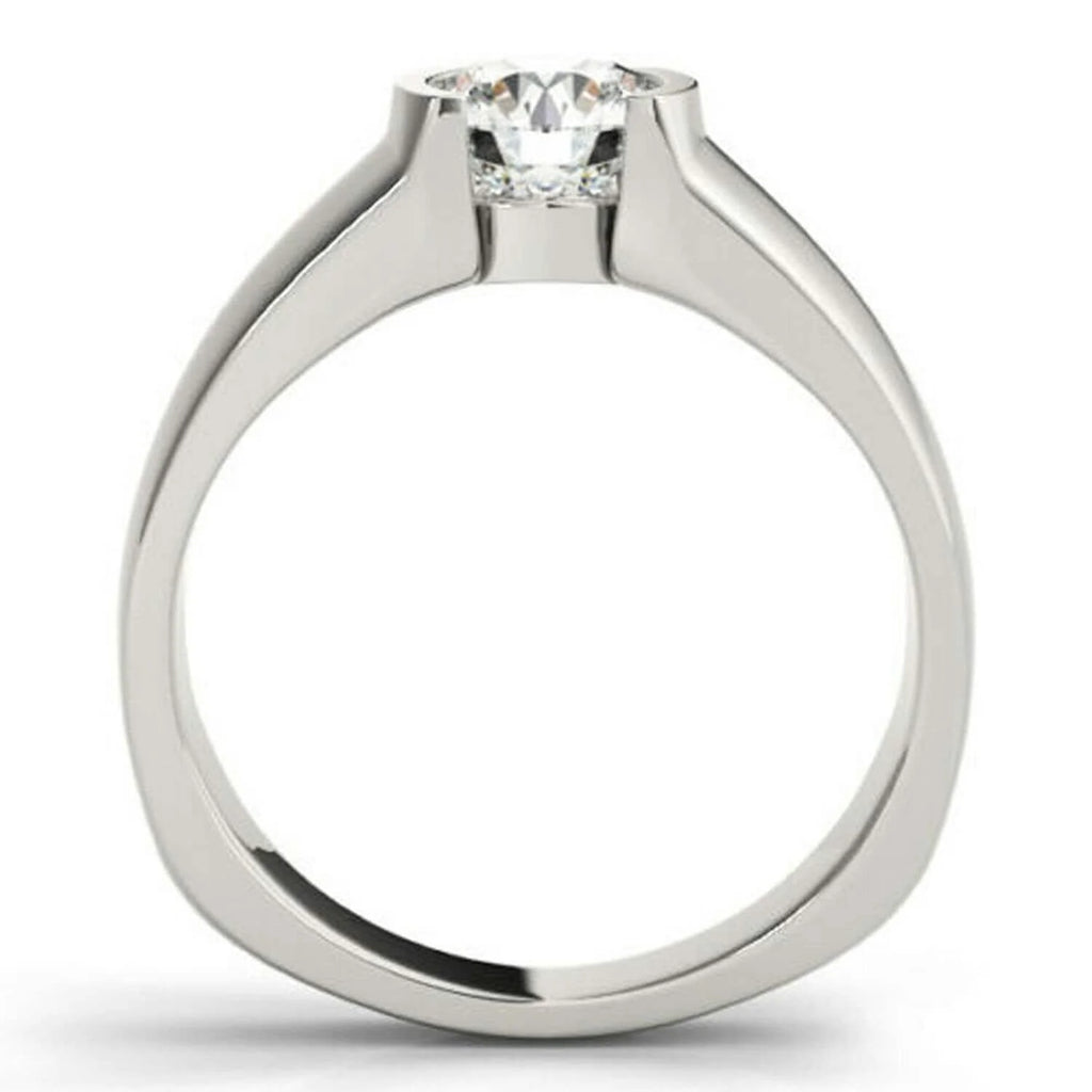 18K White Gold Plated Solitaire Engagement Ring 925 Sterling Silver G344