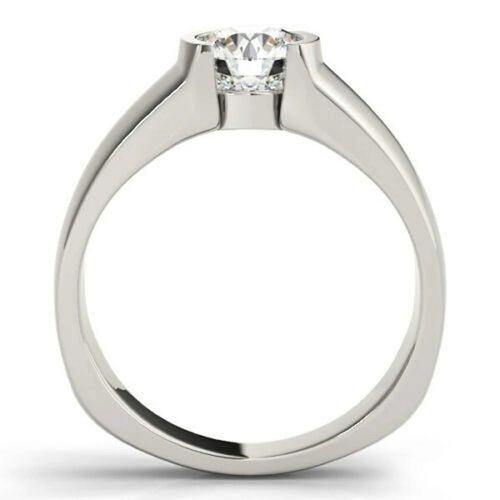 18K White Gold Plated Solitaire Engagement Ring 925 Sterling Silver G344