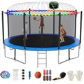 16FT Outdoor Trampoline with Basketball Hoop and Ladder K2043