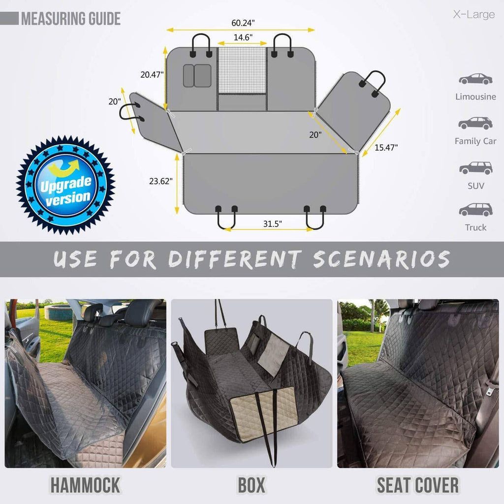 Waterproof Dog Car Seat Cover with Mesh Window Z952