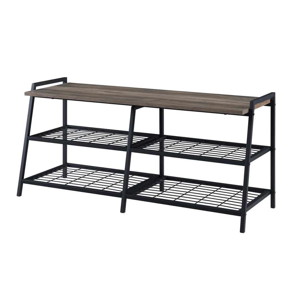 3-Tier Metal MDF Wood Shoe Rack Y54000