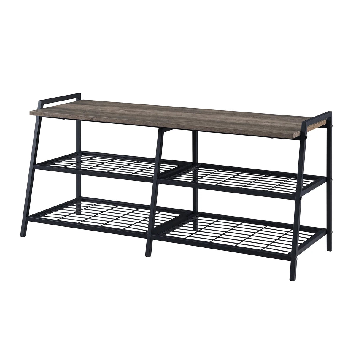 3-Tier Metal MDF Wood Shoe Rack Y54000