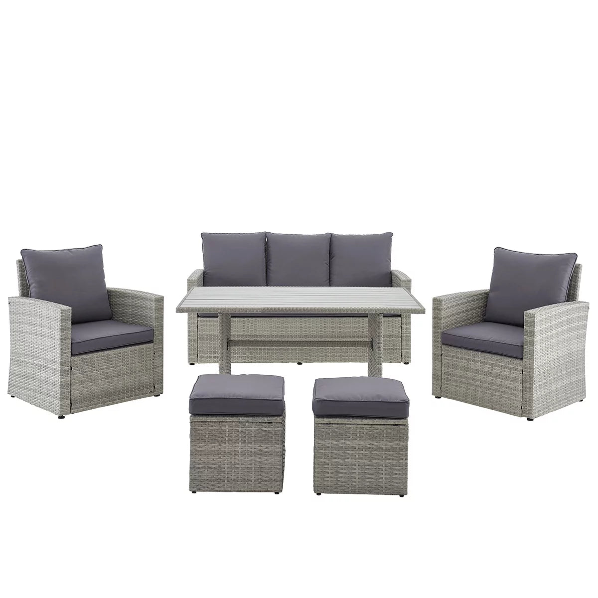 6 Pcs Outdoor Patio Dining Set 7 Seats Cushioned Q113136