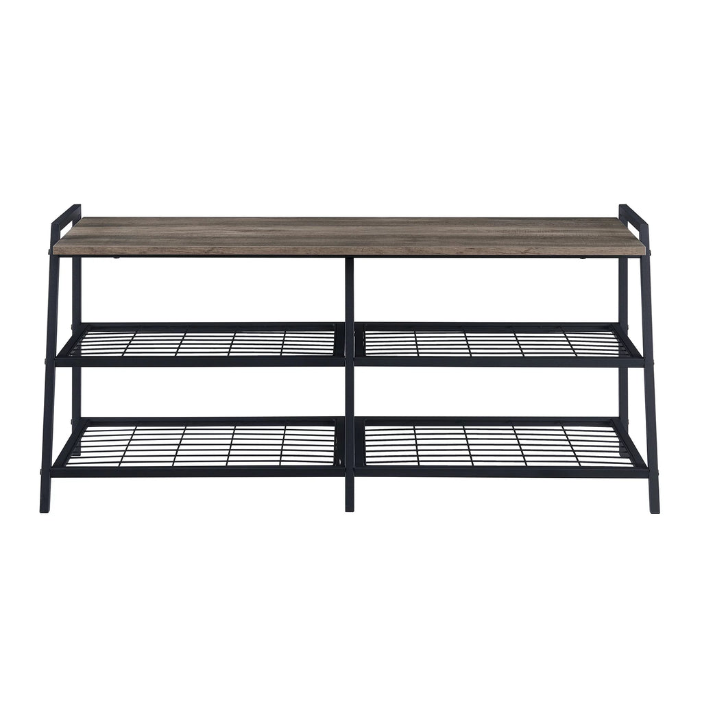 3-Tier Metal MDF Wood Shoe Rack Y54000