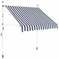 Manual Retractable Awning 78.7" Blue and White Stripes C540