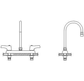 Two Handle Cast Deck-Mount Faucet V854916