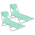 Teal Folding Chaise Lounge Chair 2 Pack F54884