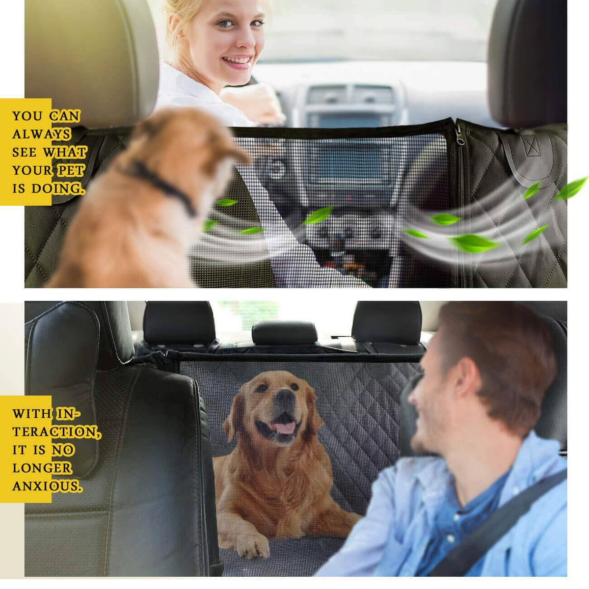 Waterproof Dog Car Seat Cover with Mesh Window Z952